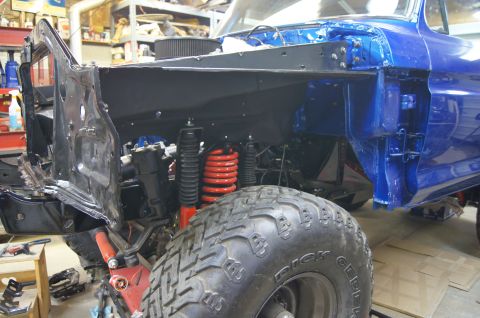 1979 Ford Bronco - Inner fenders going back on Had them powder coated semi flat black along with the core support