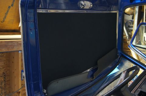 1979 Ford Bronco - Kind of an awkward shot of the refurbished headliner. Nicole & Lynda recovered it in a black material that goes great with the seats.