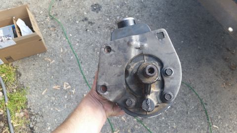 1981 Ford Bronco - A power steering pump is shown, likely for a vehicle swap project.