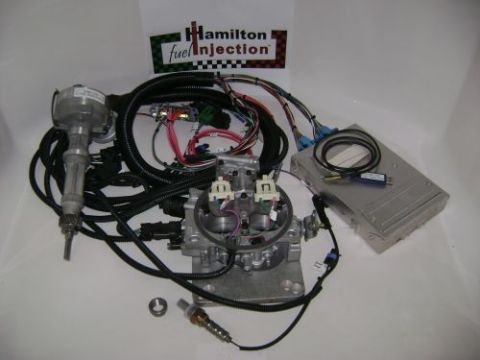 1991 Ford Bronco - Engine control unit, distributor, throttle body, and wiring harness are laid out.