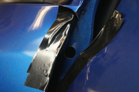 1979 Ford Bronco - There are dimples in the body and in the doors that locate where to put the holes.