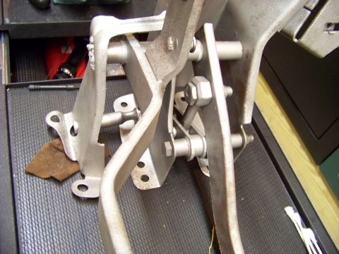 1974 Dodge Challenger - This image shows a close-up view of a vehicle's pedal assembly, focusing on the mechanical components.