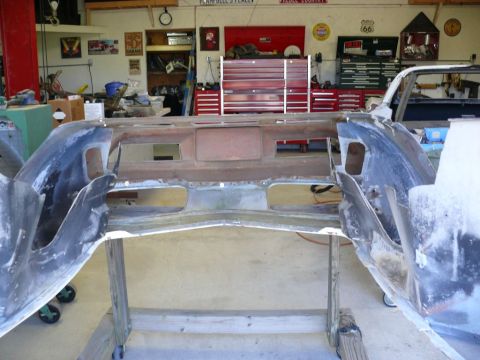 1976 Chevrolet Corvette front clip, disassembled and on stands
