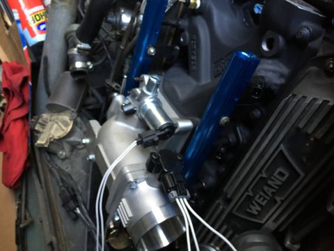 1981 Ford LTD - Another shot of the intake and rails. Turns out the rails clear but not the fittings. Had to melt a little of the wiper box away but nothin…