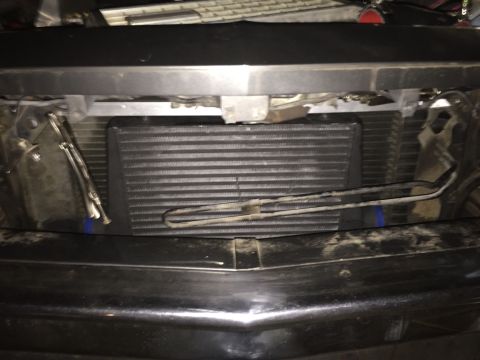 1981 Ford LTD - Intercooler hiding where the AC condenser used to live.