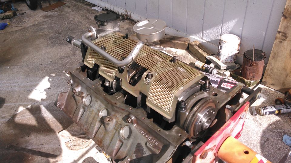 oil pump, pickup and windage tray installed