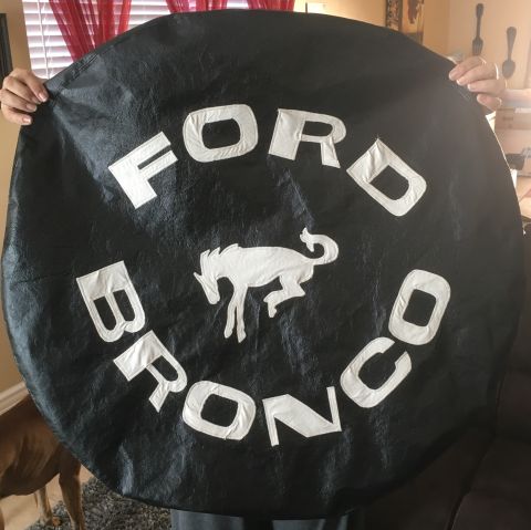 1987 Ford Bronco - This is a spare tire cover for a Ford Bronco, not an engine rebuild.
