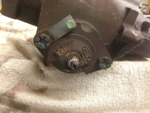 1979 Ford Bronco - Close-up of a Ford steering gear box part, identified by the Ford logo and part number D9AC 3580-NA.
