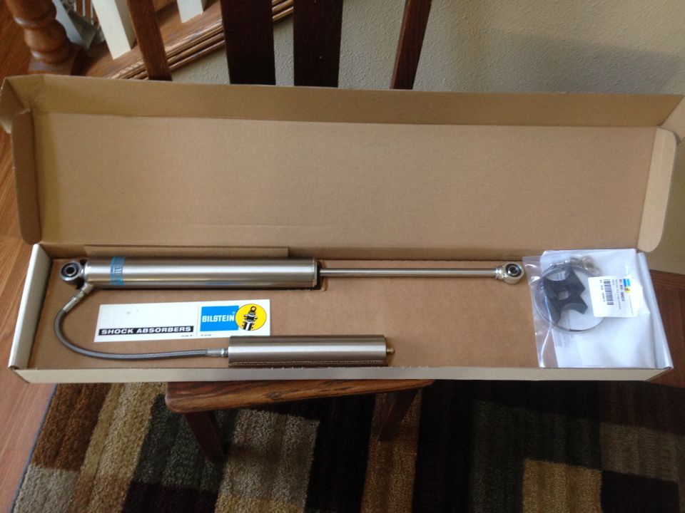Box with two Bilstein shock absorbers and hardware