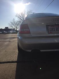 2001 Audi S4 - Silver sedan's rear view, license plate GRX 895 visible. The registry claim of a 2001 Audi S4 is not confirmed by the image.