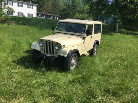 1986 Jeep Wagoneer - This 1986 Jeep CJ-8 Scrambler is seen in a grassy area with a house in the background.