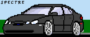 1999 Ford Taurus - This pixel art depicts a black sedan with the word 'SPECTRE' visible in the upper left corner.