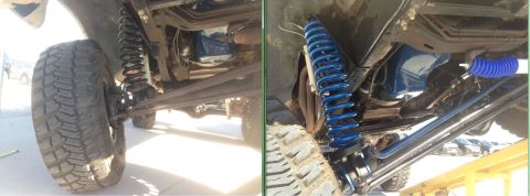 1979 Ford Bronco - The photo shows a modified suspension system, not a specific vehicle model year.
