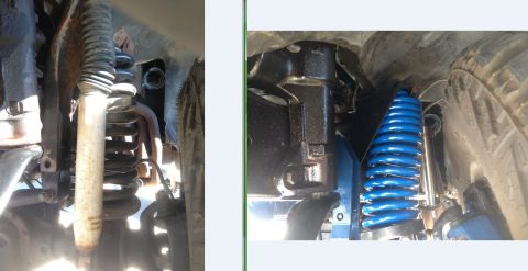 1979 Ford Bronco - Side-by-side view highlights the difference between aged and recently replaced suspension parts.