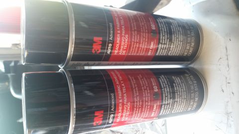 1992 Ford Bronco - Two cans of 3M Auto Advanced Headliner & Fabric Adhesive are shown, likely for automotive interior repair.