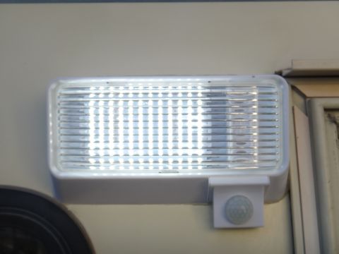 1995 Chevrolet P30 1 Ton - Step Van - This photo shows an exterior RV light with an integrated motion sensor.