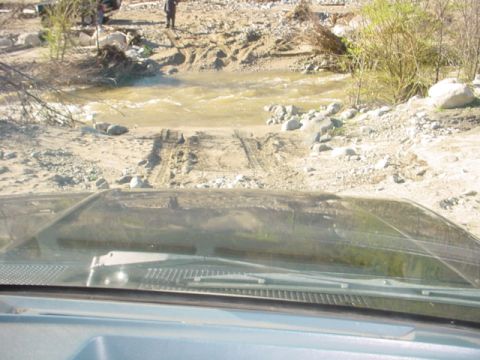 1988 Ford Bronco - Christy took pics of the stream crossing, it was pretty deep.
