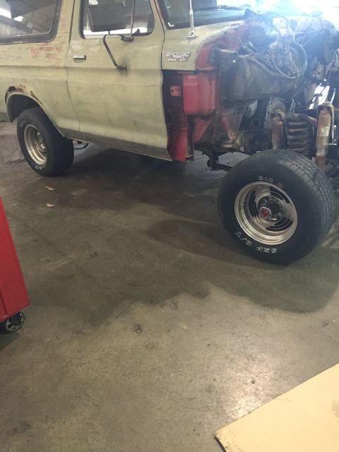 1978 Ford Bronco - This 1978 Ford Bronco is undergoing restoration, with its front end removed.