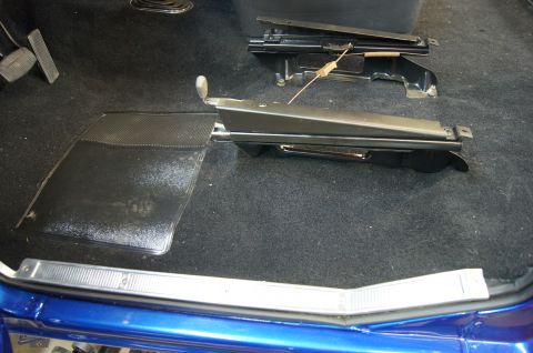 1979 Ford Bronco - Original seat tracks worked out well, just moved the bolt holes a little and our scat seat went right in.