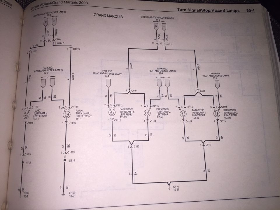 Wiring diagram for Turn Signal/Stop/Hazard Lamps