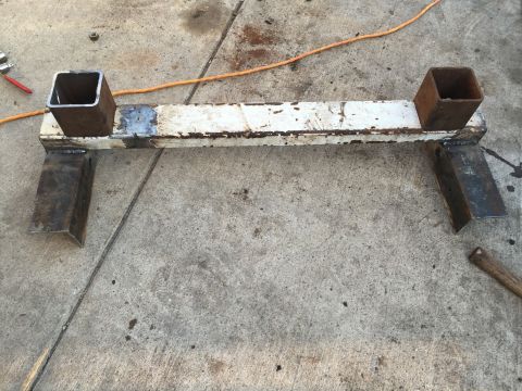 1996 Ford F-150 - marking location of 4x4 tubes that will become the front spring mounting locations