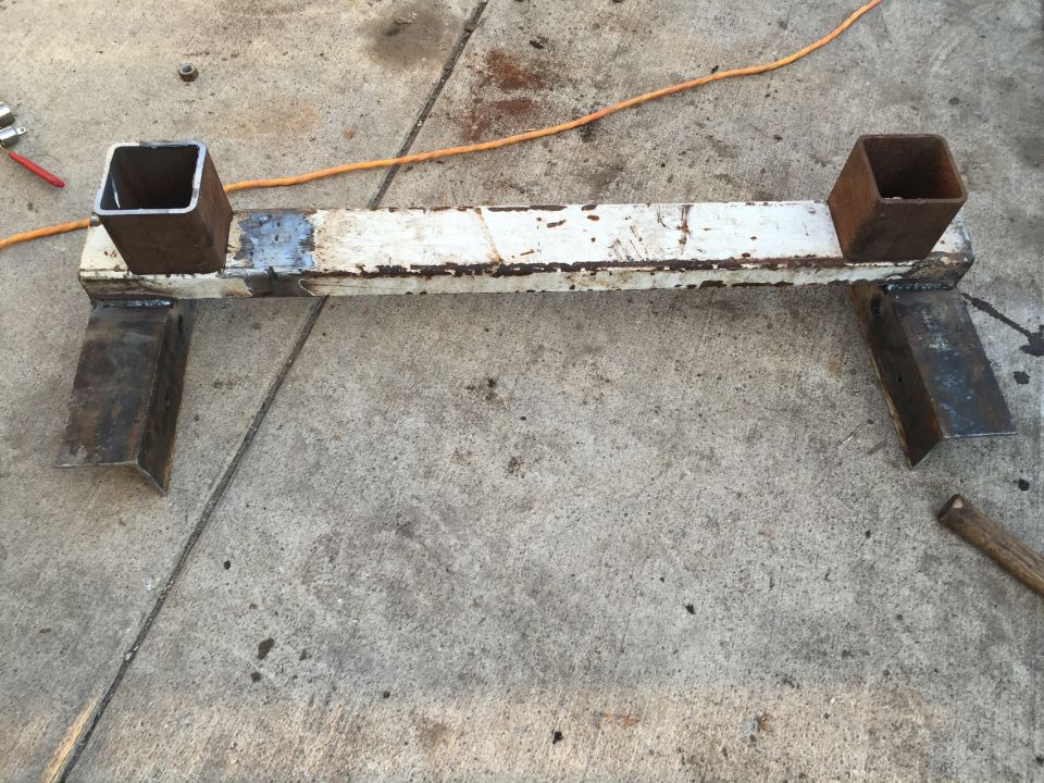 marking location of 4x4 tubes that will become the front spring mounting locations