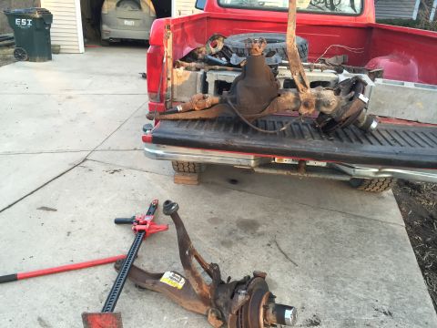 1996 Ford F-150 - I was able to get both sections of the old TTB into the bed of the truck, alone, by sheer determination and the help of a hi-lift jack.