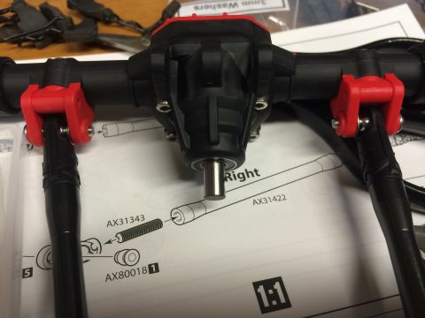 1989 Ford Bronco - RC car differential axle assembly with part numbers visible on instructions.