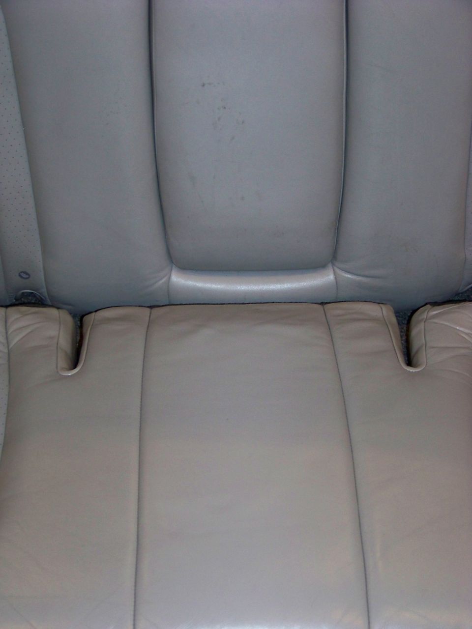 Light tan leather rear seat interior