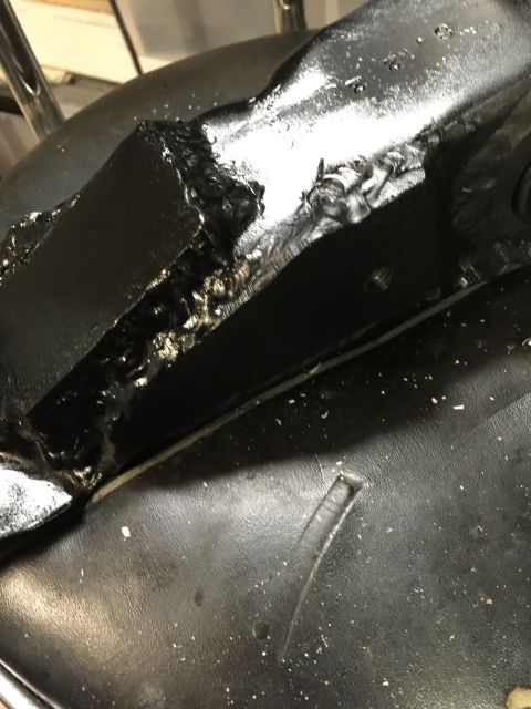 1965 Ford Mustang - This photo shows a welded metal bracket, not a 1965 Ford Mustang.