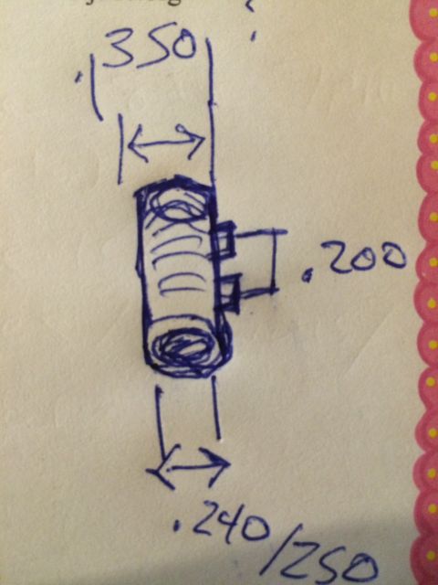 1989 Ford Bronco - A hand-drawn diagram illustrates a cylindrical component with various measurements indicated.