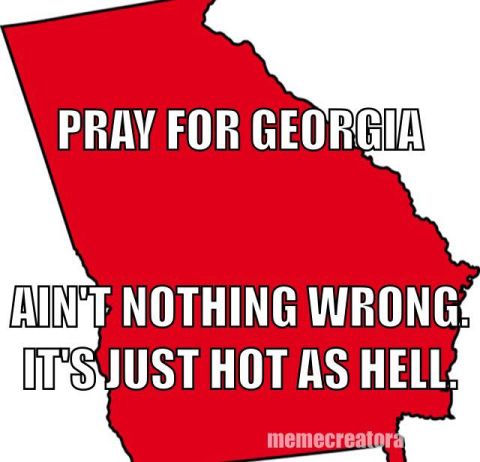 1979 Ford F-150 - A meme about the heat in Georgia, superimposed on the state's outline.