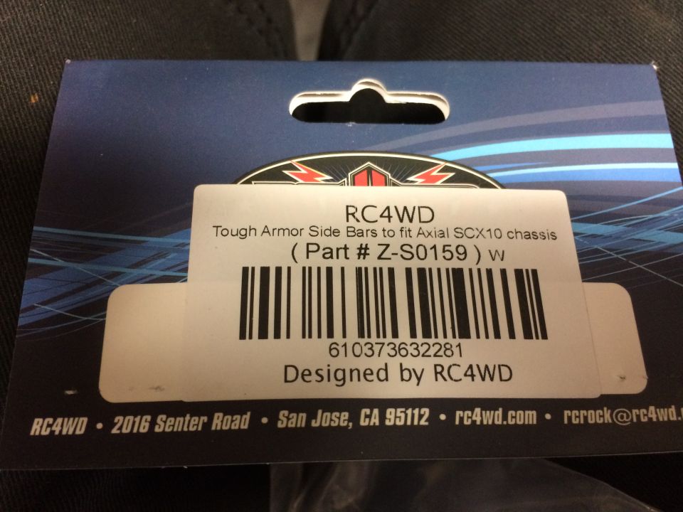 RC4WD Tough Armor Side Bars packaging with part number Z-S0159