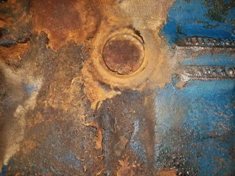 1979 Ford Bronco - Detail of an abstract painting, showing brushstrokes and color blending.