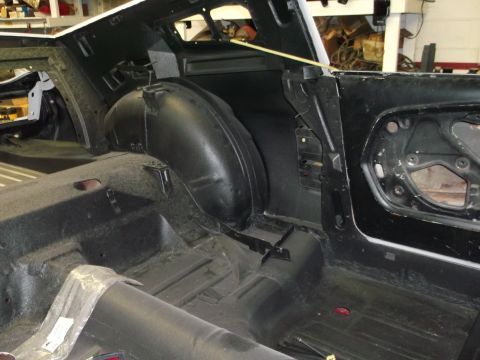 1967 Ford Mustang - Interior view of a 1967 Ford Mustang undergoing restoration work.