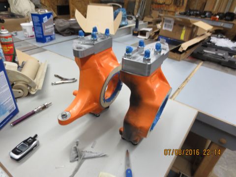 1986 Ford Bronco - here are the high steer arms mocked up on the Reid knuckles.