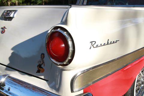 1958 Ford Ranchero - Rear view of a 1958 Ford Ranchero showing the taillight and model designation.
