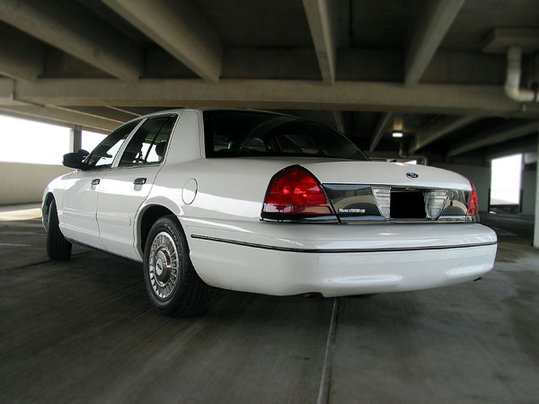 White 2000 Ford Crown Victoria rear view