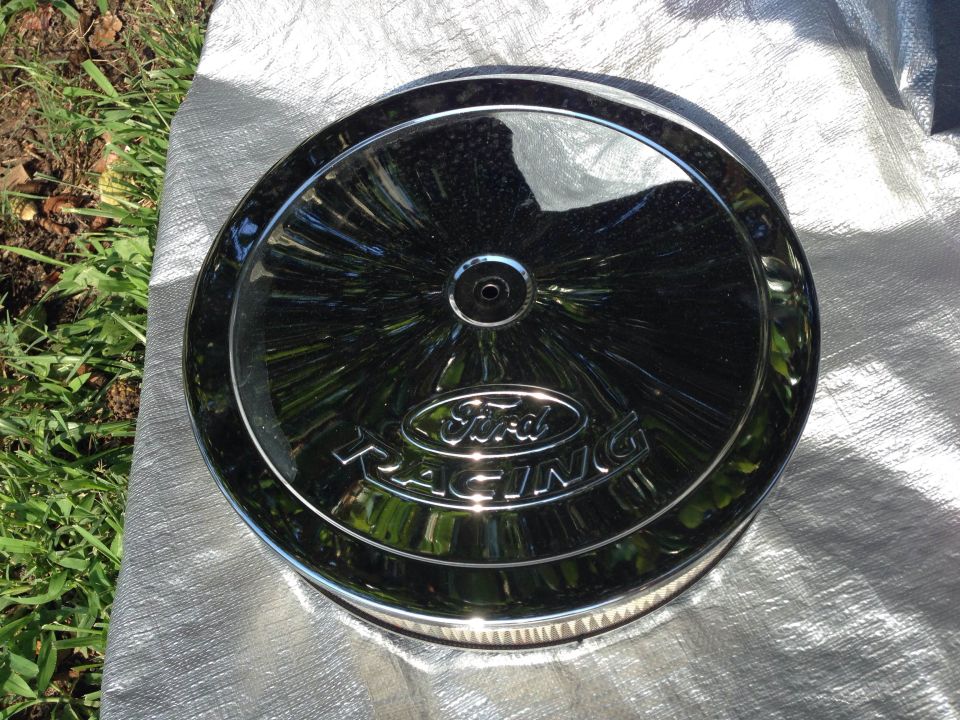 Chrome Ford Racing air cleaner lid