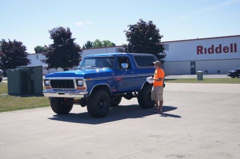 1979 Ford Bronco - July 10th 2016, Elyria Ford, Nicole pulling into the Mustang and Ford Show