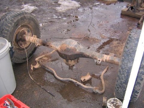 1978 Ford Bronco - I am swapping these stock axle to the bronco for its built axles, so I can build up the frame, then swap the body over. 9" first.