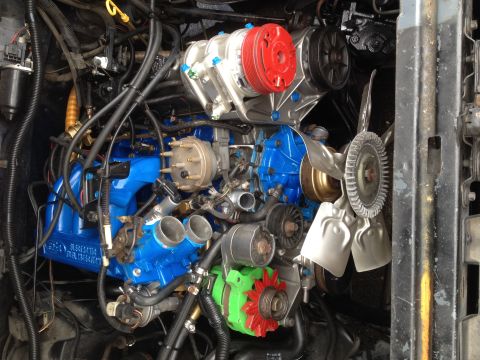 1988 Ford Bronco - finally done and into the Bronco. Had to re-rubber the mounts. Rebuilt the power steering pump, air pump, alternator, steering box and dist…