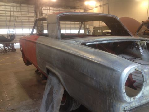 1964 Ford Fairlane - This 1964 Ford Fairlane is undergoing bodywork in a workshop setting.