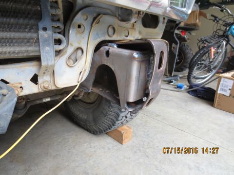 1986 Ford Bronco - the welded part of SKY's shackle reversal. it pretty much slides into place, I had a harder time on the passenger side frame horn because i…