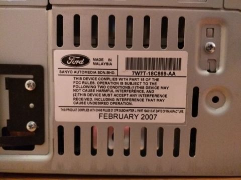 2007 Ford Crown Victoria - This label indicates the manufacturing date of the Ford radio as February 2007.