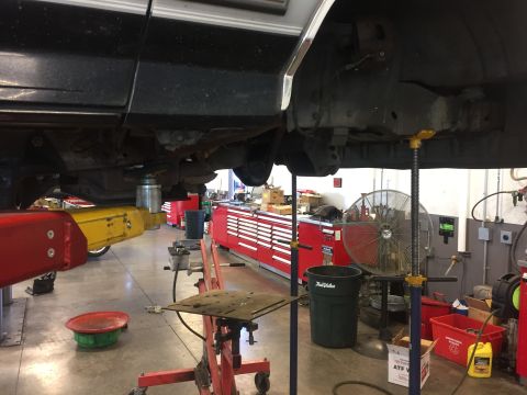 1995 Ford Bronco - Front suspension stripped and radius arm mounting bracket moved.