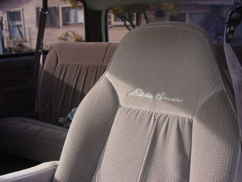 1992 Ford Bronco - Interior view of a 1992 Ford Bronco, Eddie Bauer embroidered seats.