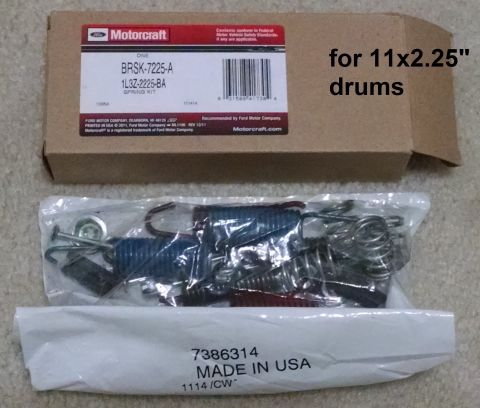 1983 Ford Bronco - Brake Spring Kit (BRSK-7225-A) for all '80-96 F150s & Broncos Contains: 2 - primary shoe retractor spring (red) - part of 2035 (2296) 2 - s…
