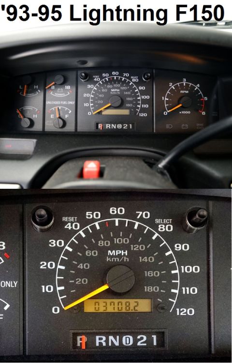 1983 Ford Bronco - Lightning Instrument Cluster with specific Speedometer (PSOM) & tachometer.
