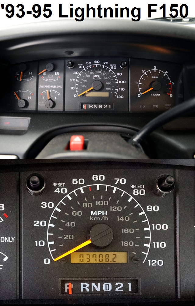 Lightning Instrument Cluster with specific Speedometer (PSOM) & tachometer.